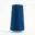 Blue thread spool on white background