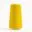 Bright yellow thread spool on white background