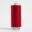 Red sewing thread spool on white background
